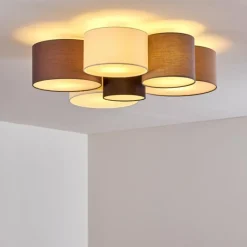 Lampes En Tissu-hofstein Plafonnier Payette Brun, Gris, Noir, Blanc, 6 lumières