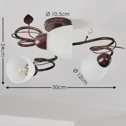 hofstein Plafonnier Peccia Rouille, 3 lumières