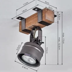 Lampes Industrielles-hofstein Plafonnier Pehefito Brun, Gris, Noir, 1 lumière