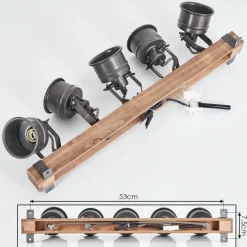 Luminaires Rustiques-hofstein Plafonnier Pehefito Brun, Noir, 5 lumières