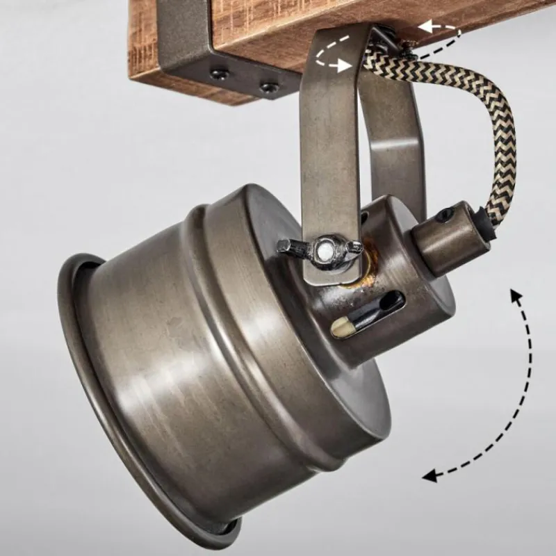 Luminaires Rustiques-hofstein Plafonnier Pehefito Brun, Noir, 5 lumières