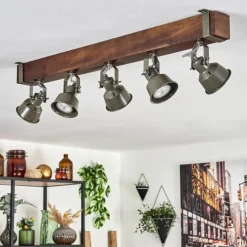 Lampes Industrielles-hofstein Plafonnier Pehefito Brun, Noir, 5 lumières