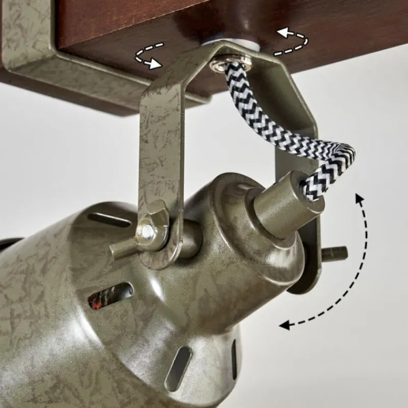 Lampes Industrielles-hofstein Plafonnier Pehefito Brun, Noir, 4 lumières