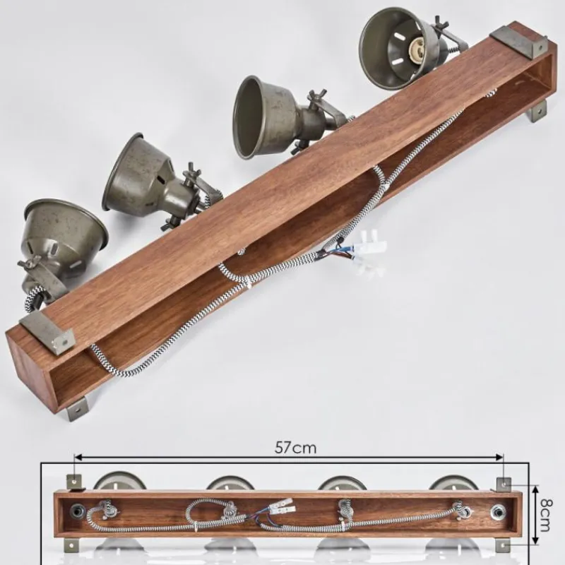 Lampes Industrielles-hofstein Plafonnier Pehefito Brun, Noir, 4 lumières