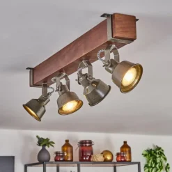 Lampes Industrielles-hofstein Plafonnier Pehefito Brun, Noir, 4 lumières