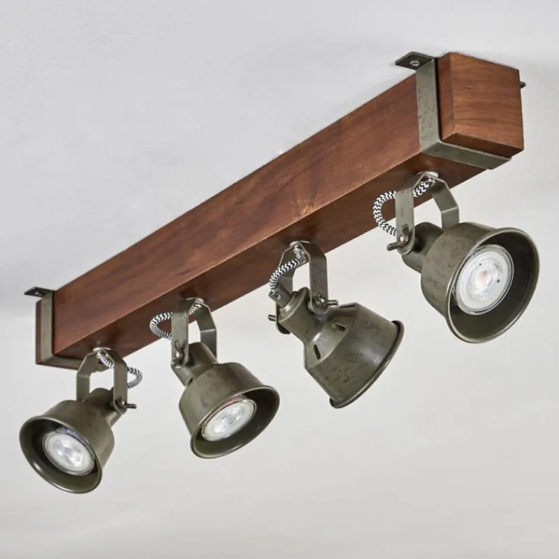 Lampes Industrielles-hofstein Plafonnier Pehefito Brun, Noir, 4 lumières