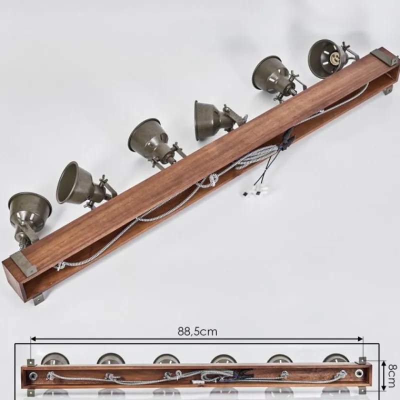 Lampes Industrielles-hofstein Plafonnier Pehefito Brun, Noir, 6 lumières