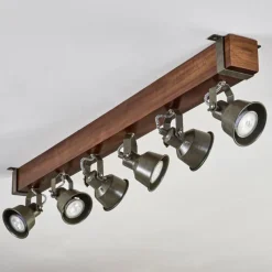 Lampes Industrielles-hofstein Plafonnier Pehefito Brun, Noir, 6 lumières