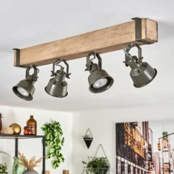 Lampes Industrielles-hofstein Plafonnier Pehefito Écru, Noir, 4 lumières