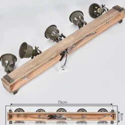 Lampes Industrielles-hofstein Plafonnier Pehefito Écru, Noir, 5 lumières