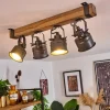Lampes Industrielles-hofstein Plafonnier Pehefito Gris, Bois foncé, Noir, 4 lumières