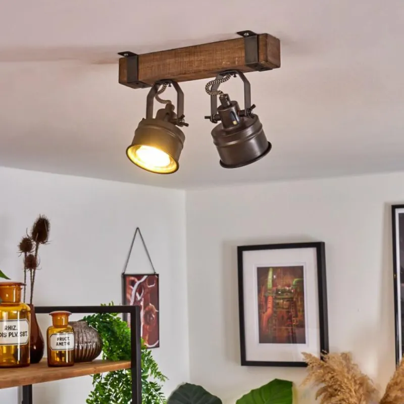 Lampes Industrielles-hofstein Plafonnier Pehefito Noir, 2 lumières