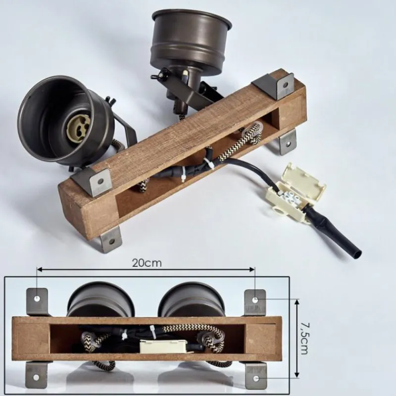 Lampes Industrielles-hofstein Plafonnier Pehefito Noir, 2 lumières