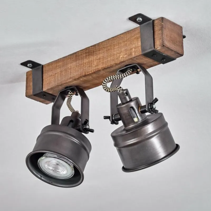 Lampes Industrielles-hofstein Plafonnier Pehefito Noir, 2 lumières