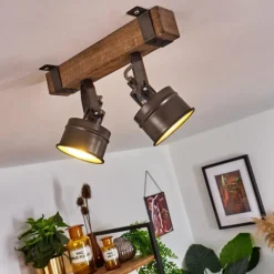 Lampes Industrielles-hofstein Plafonnier Pehefito Noir, 2 lumières