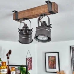 Lampes Industrielles-hofstein Plafonnier Pehefito Noir, 2 lumières