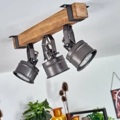 Lampes Industrielles-hofstein Plafonnier Pehefito Noir, 3 lumières