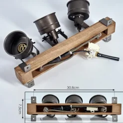 Lampes Industrielles-hofstein Plafonnier Pehefito Noir, 3 lumières