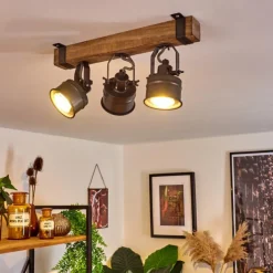 Lampes Industrielles-hofstein Plafonnier Pehefito Noir, 3 lumières