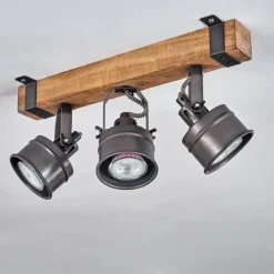 Lampes Industrielles-hofstein Plafonnier Pehefito Noir, 3 lumières