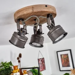 Lampes Industrielles-hofstein Plafonnier Pehefito Noir, 3 lumières