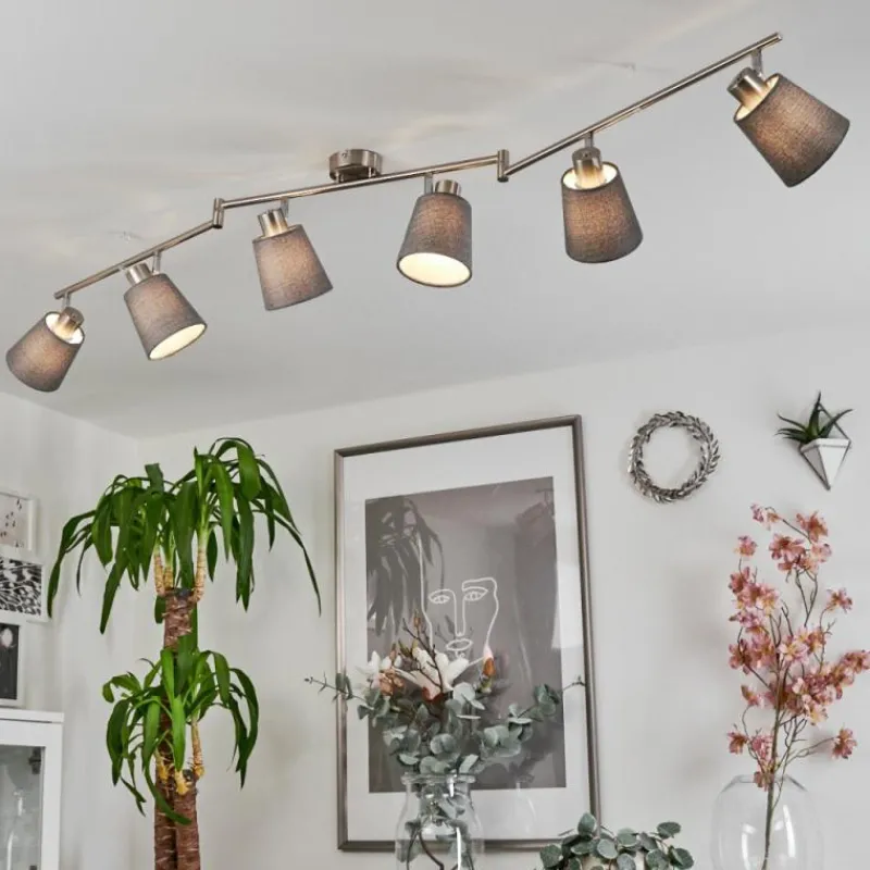 Lampes En Tissu-hofstein Plafonnier Peralonso Nickel mat, 6 lumières