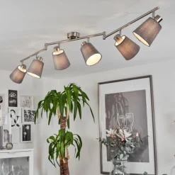 Lampes En Tissu-hofstein Plafonnier Peralonso Nickel mat, 6 lumières