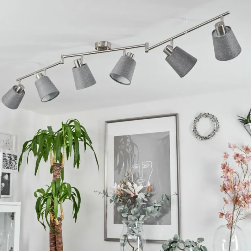 Lampes En Tissu-hofstein Plafonnier Peralonso Nickel mat, 6 lumières