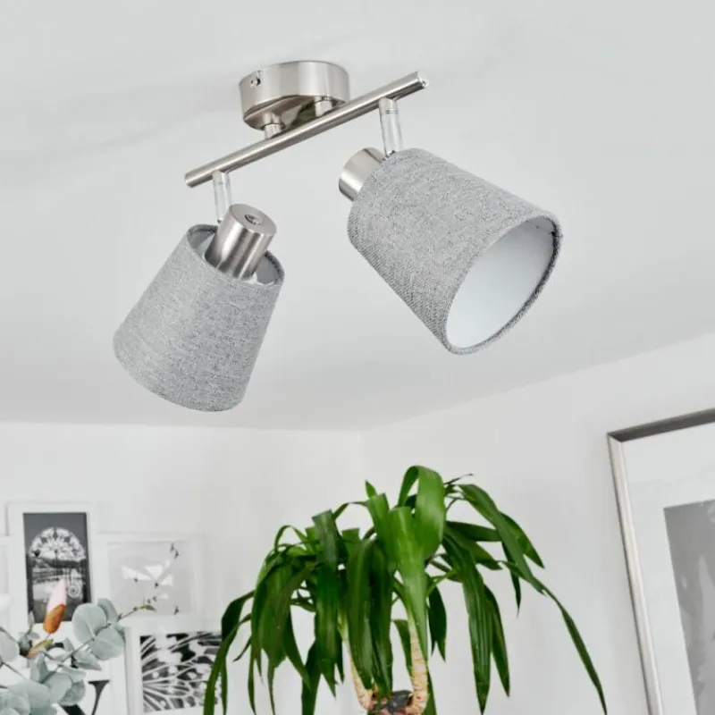 Lampes En Tissu-hofstein Plafonnier Peralonso Nickel mat, 2 lumières