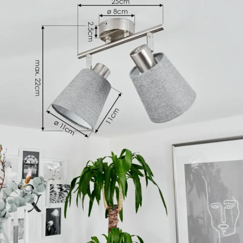 Lampes En Tissu-hofstein Plafonnier Peralonso Nickel mat, 2 lumières