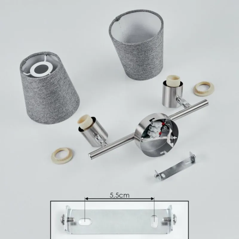 Lampes En Tissu-hofstein Plafonnier Peralonso Nickel mat, 2 lumières