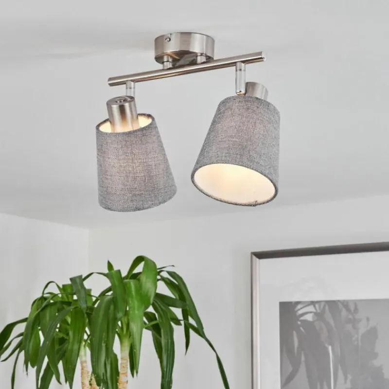 Lampes En Tissu-hofstein Plafonnier Peralonso Nickel mat, 2 lumières