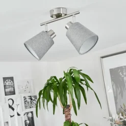 Lampes En Tissu-hofstein Plafonnier Peralonso Nickel mat, 2 lumières