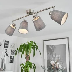 Lampes En Tissu-hofstein Plafonnier Peralonso Nickel mat, 4 lumières