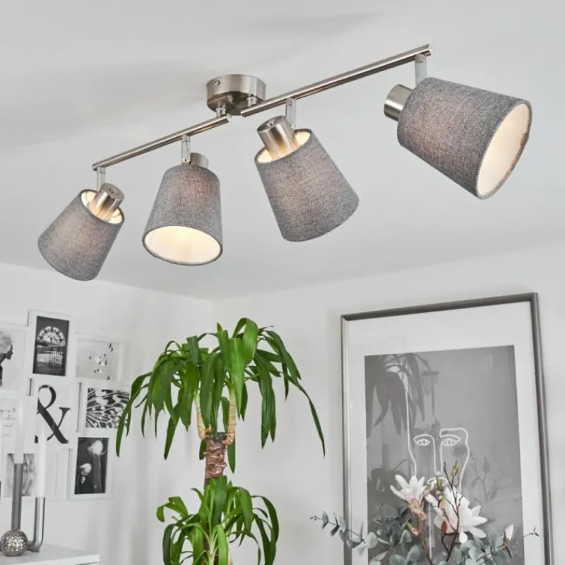 Lampes En Tissu-hofstein Plafonnier Peralonso Nickel mat, 4 lumières
