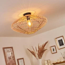 Style Boho-Chic-hofstein Plafonnier Peretola Noir, 1 lumière