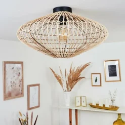 Style Boho-Chic-hofstein Plafonnier Peretola Noir, 1 lumière