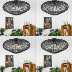 Style Boho-Chic-hofstein Plafonnier Peretola Noir, 1 lumière