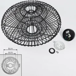 Style Boho-Chic-hofstein Plafonnier Peretola Noir, 1 lumière