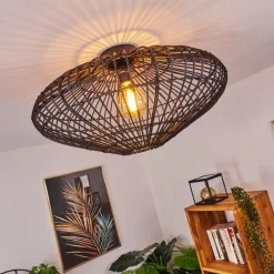 Style Boho-Chic-hofstein Plafonnier Peretola Noir, 1 lumière