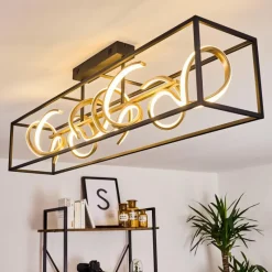 Lampes Dorées-hofstein Plafonnier Pericos LED Or, Noir, 4 lumières