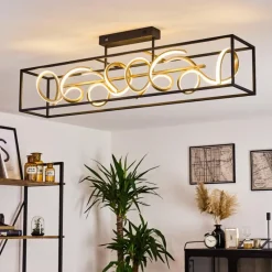 Lampes Dorées-hofstein Plafonnier Pericos LED Or, Noir, 4 lumières