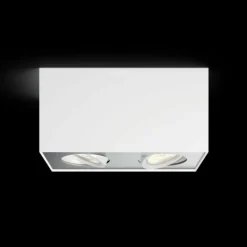Luminaires Philips Plafonnier Philips Box LED Blanc, 2 lumières* Spots Et Projecteurs