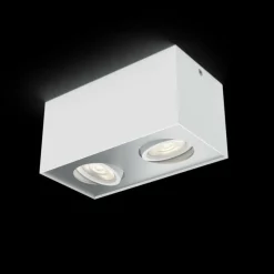 Luminaires Philips Plafonnier Philips Box LED Blanc, 2 lumières* Spots Et Projecteurs