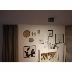 Luminaires Philips Plafonnier Philips Box LED Noir, 1 lumière* Spots Et Projecteurs