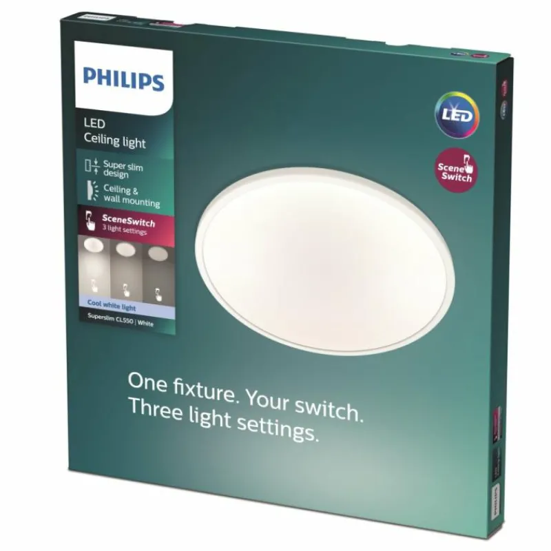 Luminaires Philips Plafonnier Philips CL550 LED Blanc, 1 lumière* Éclairage Led