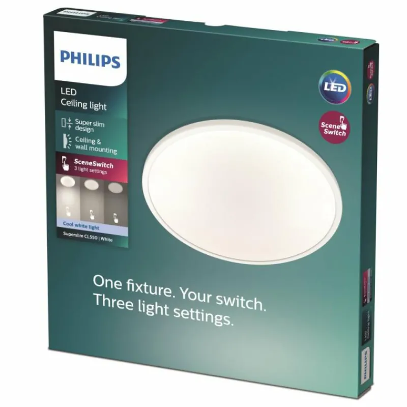 Luminaires Philips Plafonnier Philips CL550 LED Blanc, 1 lumière* Éclairage Led