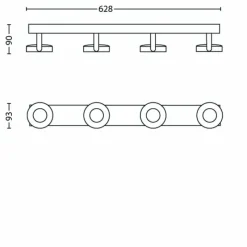 Luminaires Philips Plafonnier Philips Clockwork LED Blanc, 4 lumières* Éclairage Led