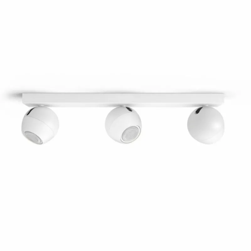 Luminaires Philips Plafonnier Philips Hue Buckram LED Blanc, 3 lumières, Télécommandes