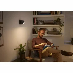 Luminaires Philips Plafonnier Philips Hue Buckram LED Noir, 1 lumière, Télécommandes